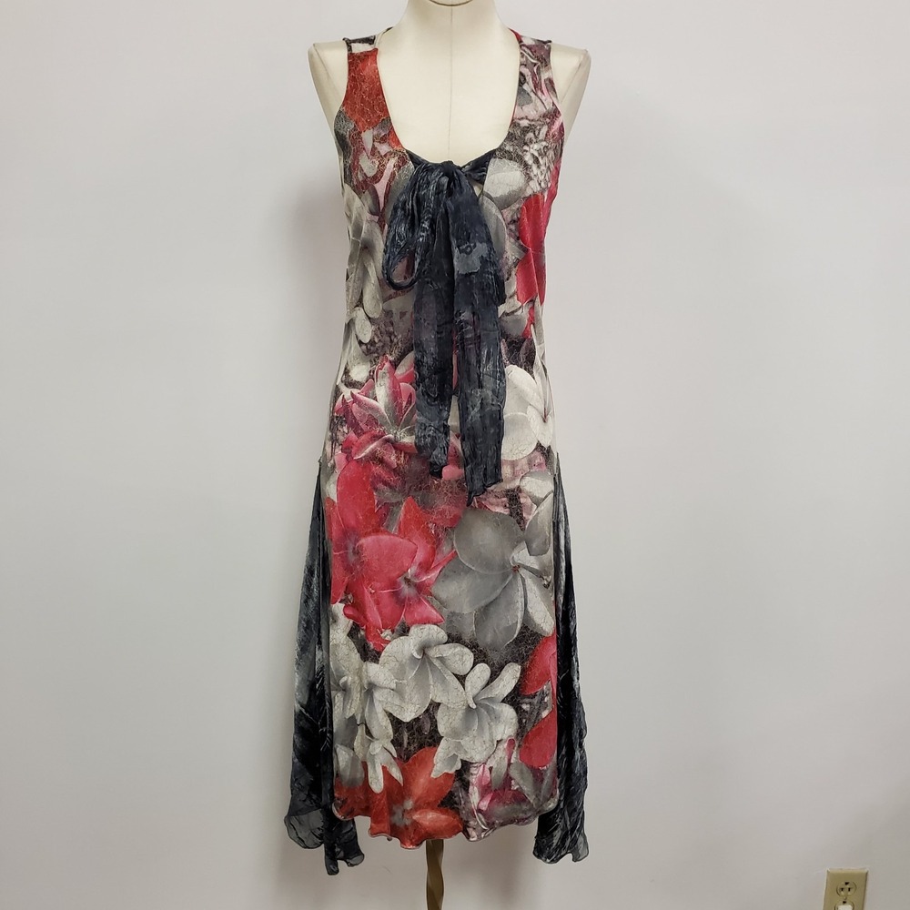 Roberta‎ Scarpa Womens Y2K Asymmetric Midi Fairy Dress Size 10 Rare Shabby Italy